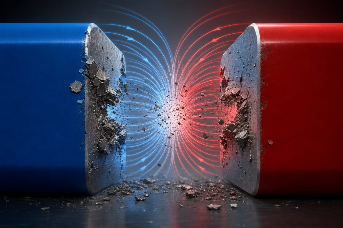 Strong Opposing Fields Leading Neodymium Magnet Wear Out