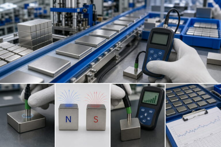 Aplicaciones de inspección con medidores de gauss para el control de la fabricación de imanes de NdFeB durante el proceso de producción