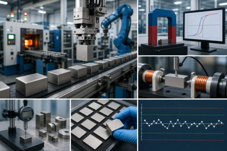 Objetivos de los ensayos magnéticos para el control de la fabricación de imanes de NdFeB durante el proceso de producción