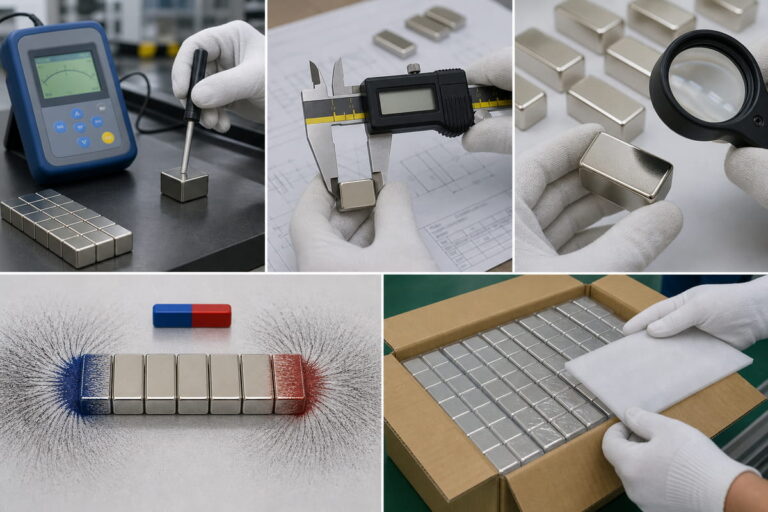 Inspecciones de control de calidad del producto final en la fabricación de imanes de NdFeB