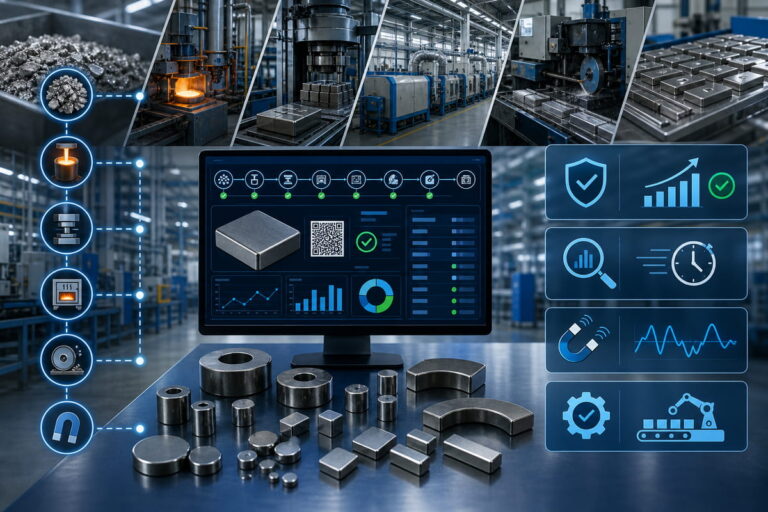 Trazabilidad y control de la producción en la fabricación de imanes de NdFeB
