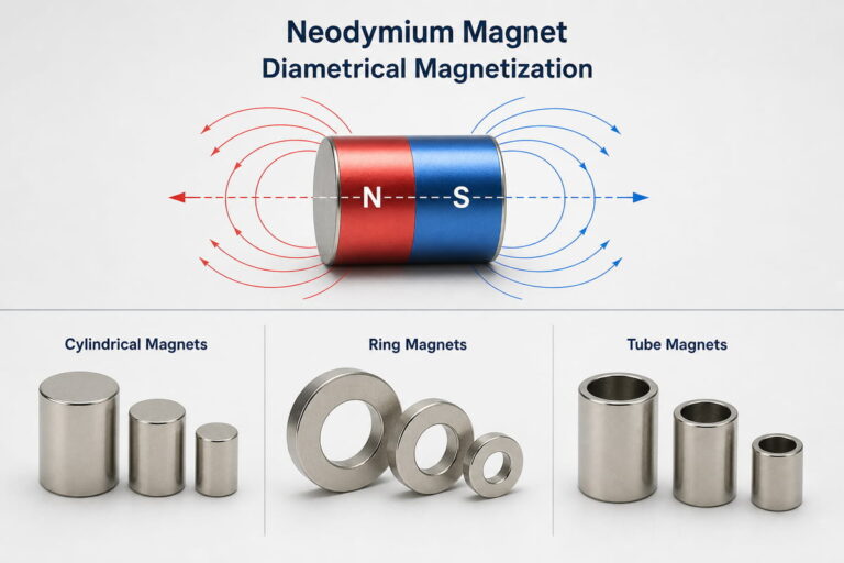 Imanes de neodimio: magnetización diametral y formas habituales