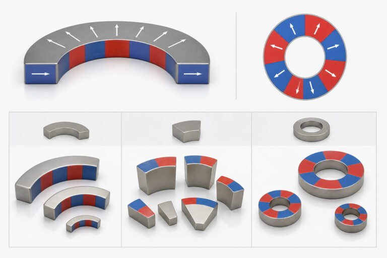 Imán de neodimio con magnetización radial: formas habituales