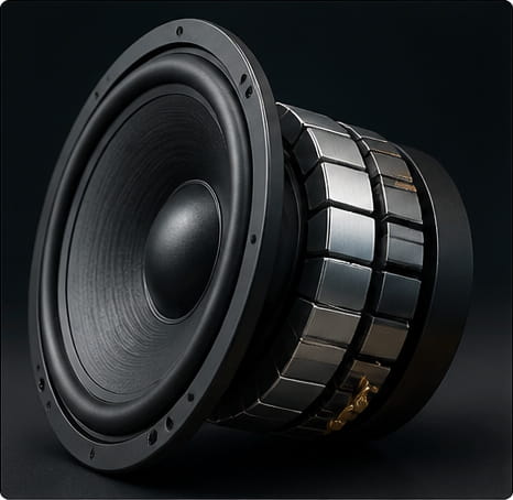 Imán segmentado para equipos de audio