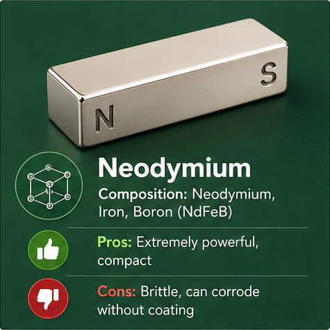 Material de imanes de neodimio