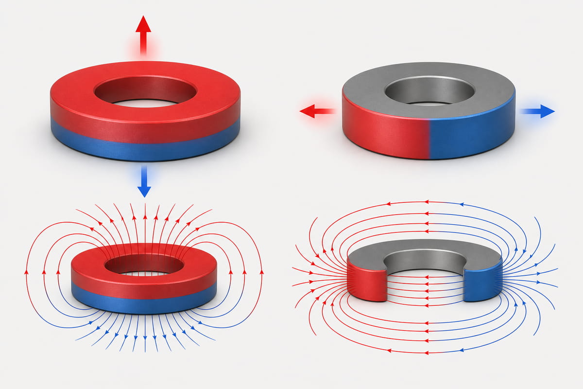 Ring magnets magnetization directions