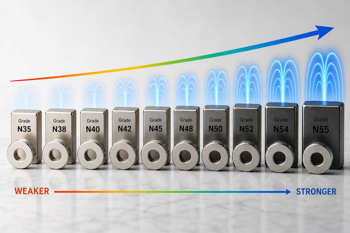 Los grados estándar de los imanes de neodimio disponibles en el mercado