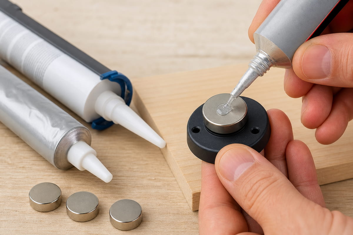 Use E6000 or Silicone Adhesives to Glue Neodymium Magnets