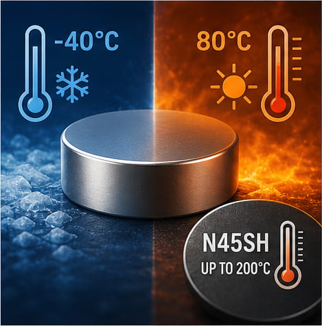 Buena resistencia a la temperatura de los imanes N45