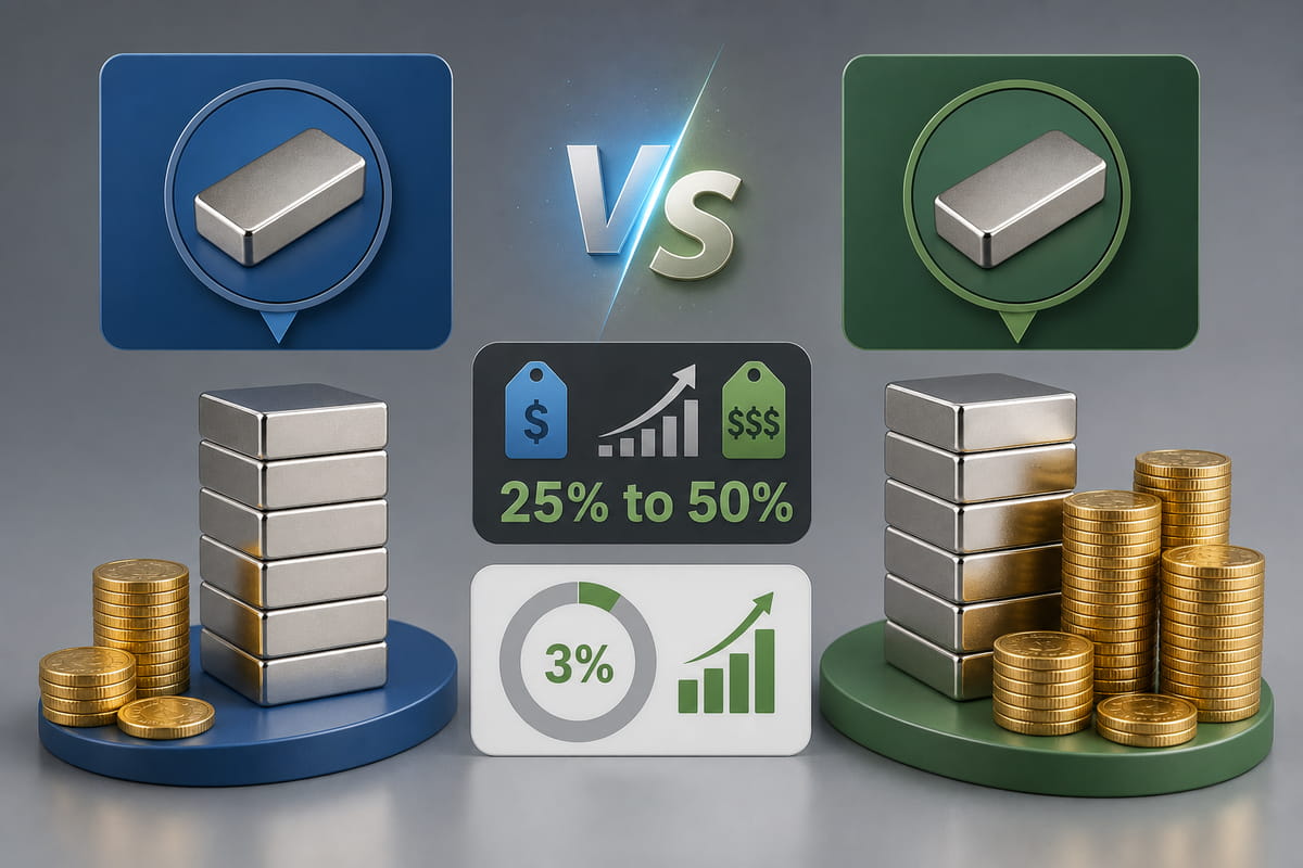 Diferencia de precio entre los imanes N52 y N54