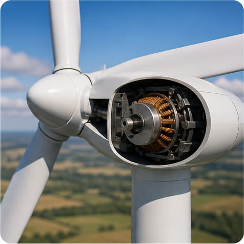 Aplicación del generador de una turbina eólica